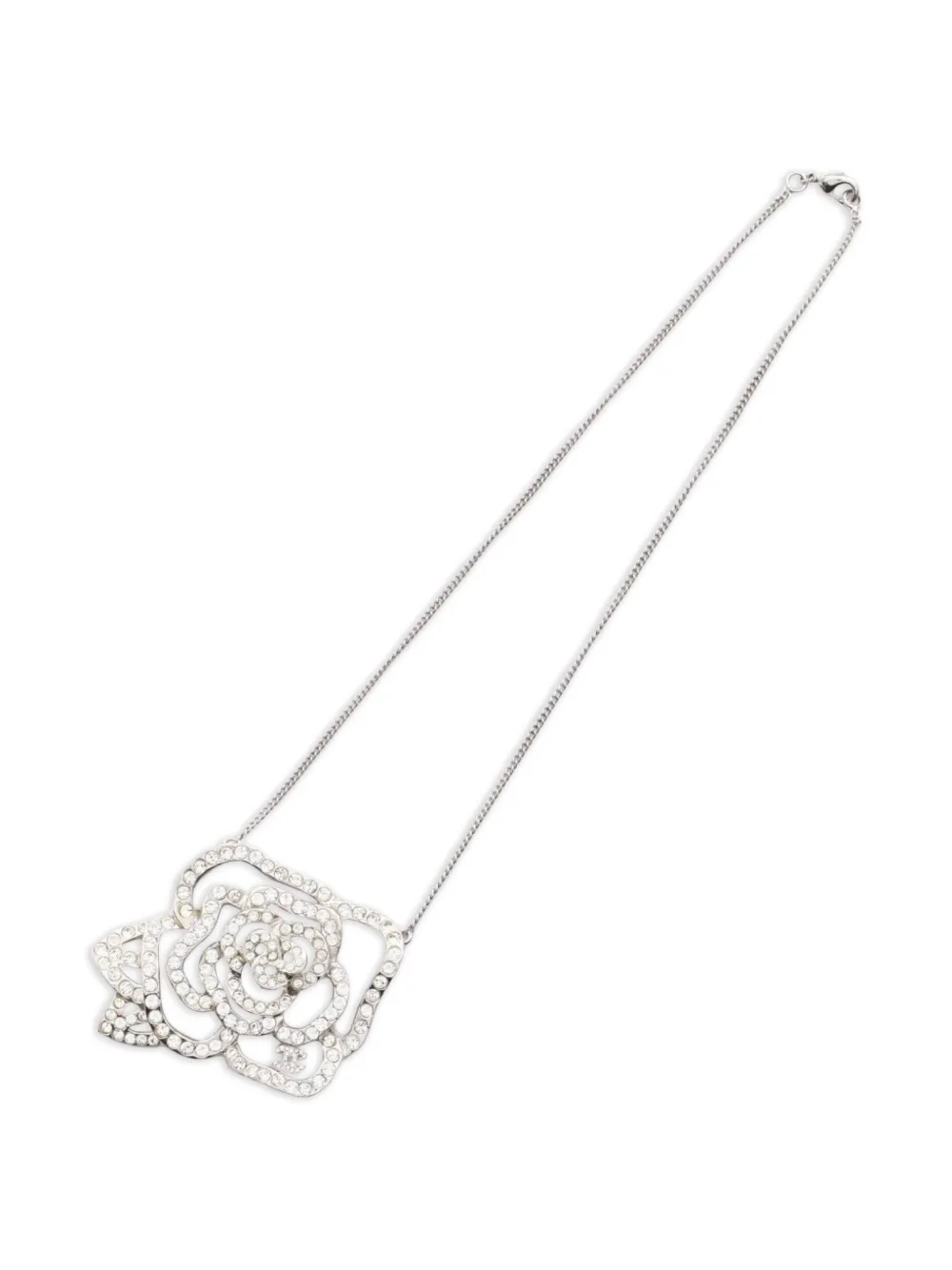 CHANEL Pre-Owned 1986-1988 Camellia Coco Mark rhinestone-embellished necklace | Image 2