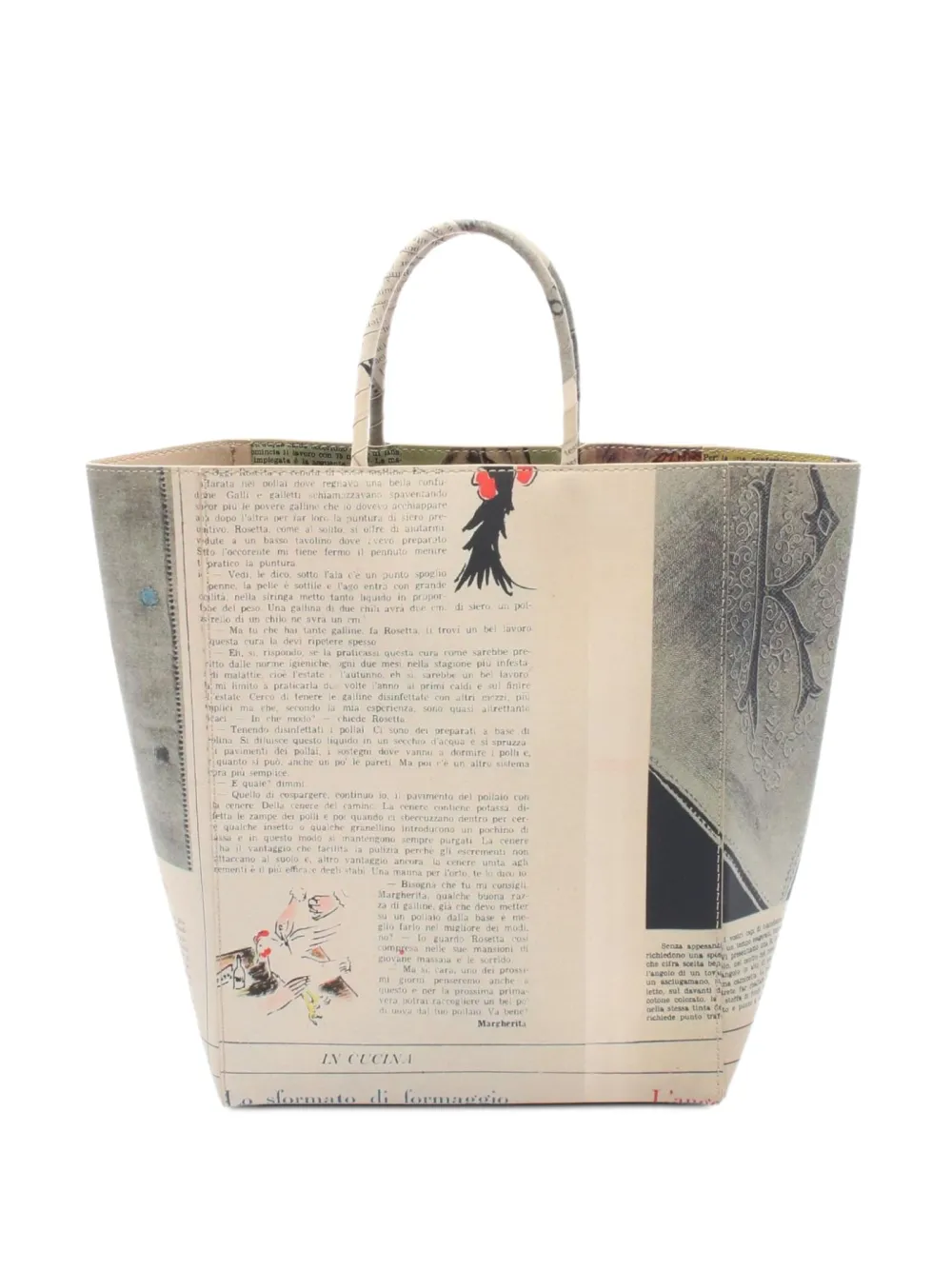 Bottega Veneta Pre-Owned 2010s Newspaper leather tote bag | Neutrals | Image 1