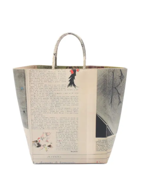 Bottega Veneta Pre-Owned 2010s Newspaper leather tote bag