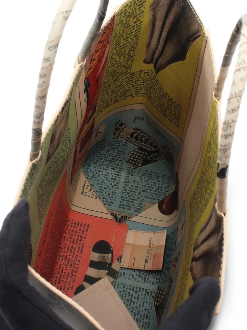 Pre-owned Bottega Veneta 2010s Newspaper Leather Tote Bag In Neutral