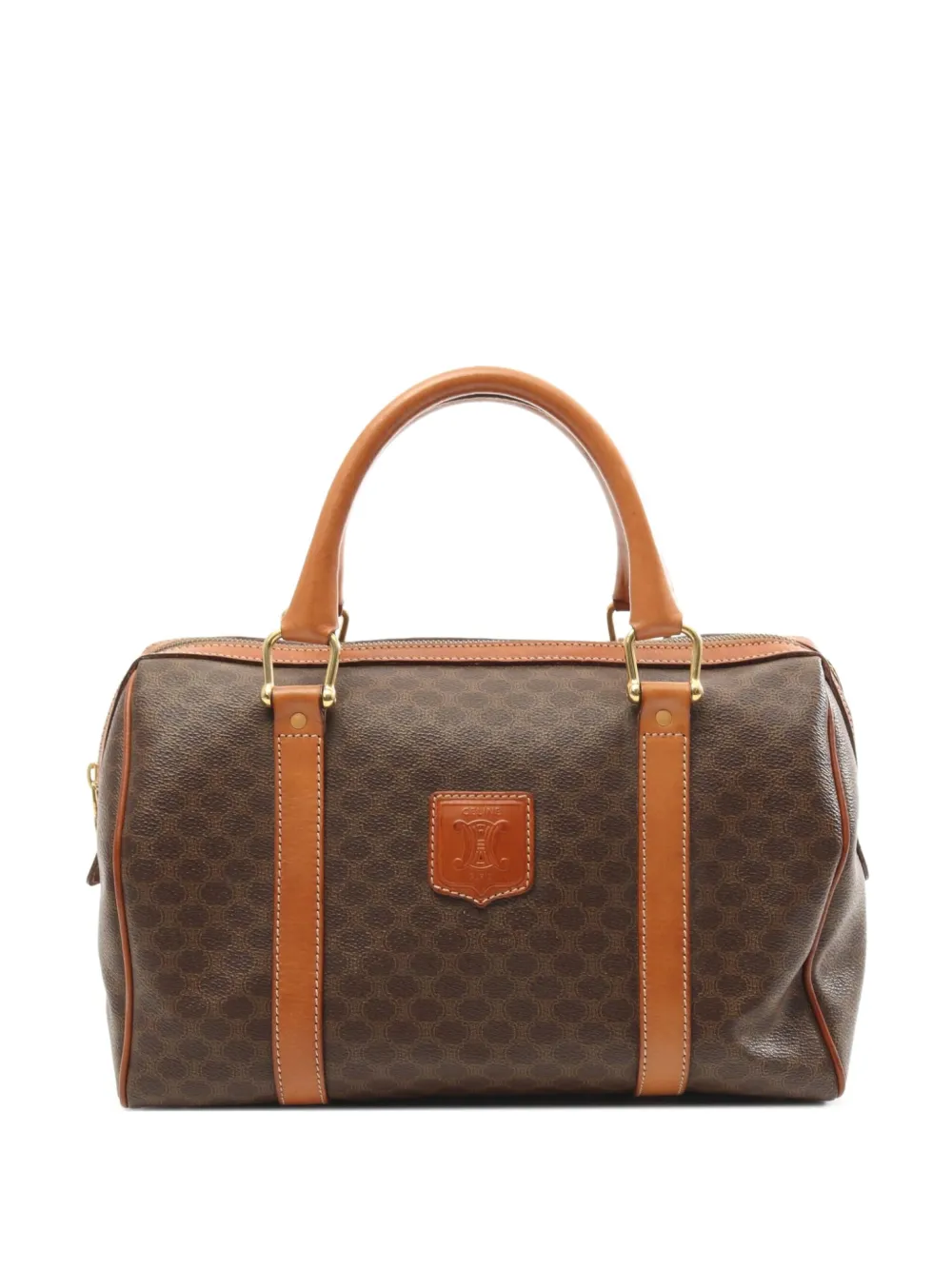 Pre-owned Celine 2000s Macadam Boston Bag In Brown