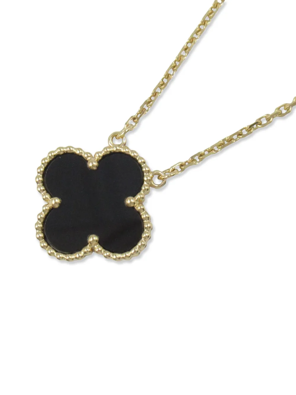 Van Cleef & Arpels 2010s 18K yellow gold Alhambra onyx necklace | Gold | Image 1