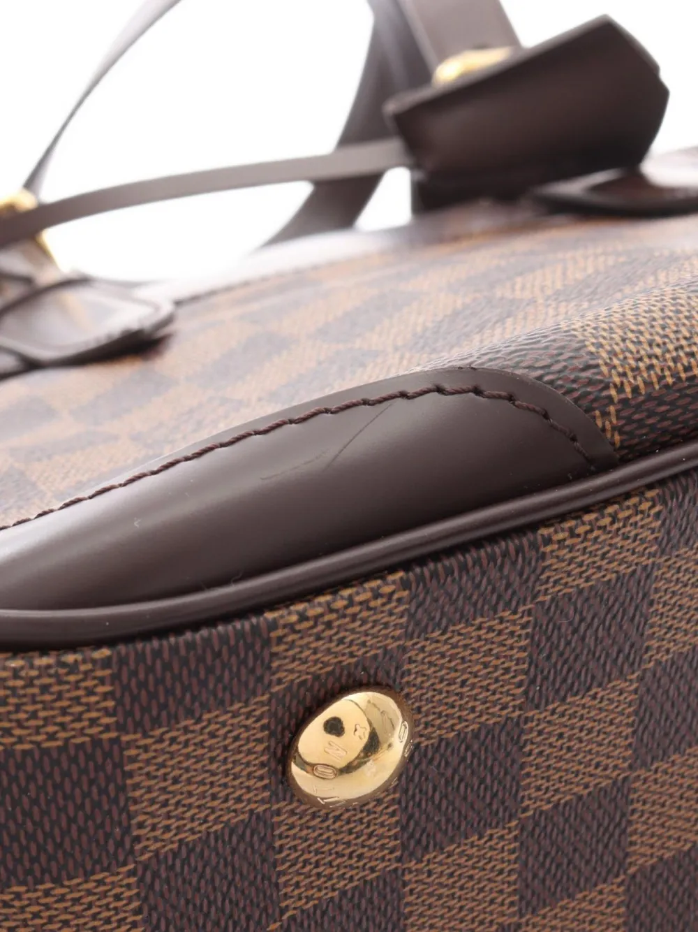 Pre-owned Louis Vuitton 2010 Verona Damier Ebene Leather Shoulder Bag In Brown