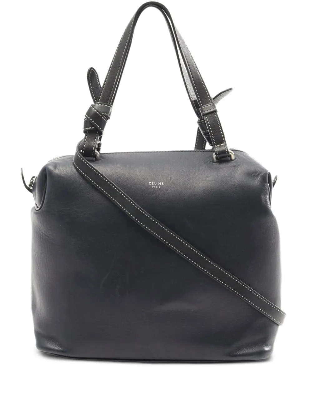 Pre-owned Celine 2000s Small Soft Cube Shoulder In Black