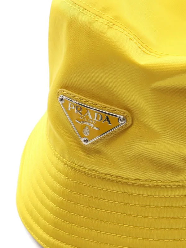 Prada Pre-Owned 2022 triangle-logo Bucket Hat | Yellow | FARFETCH