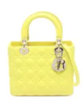 Christian Dior Pre-Owned 10s Lady Dior quilted-leather handbag - White
