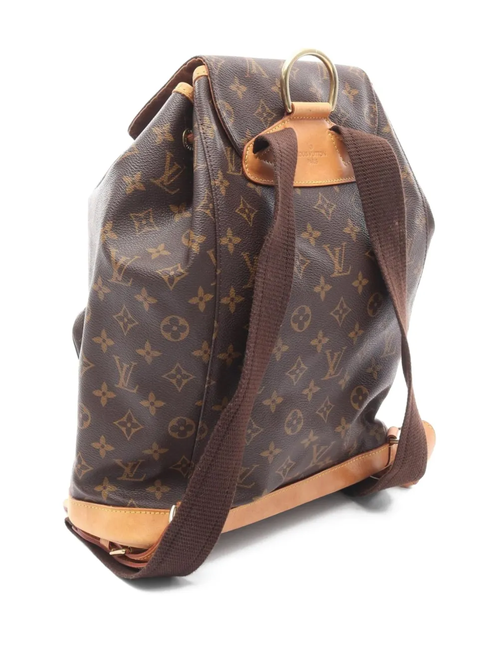 Pre-owned Louis Vuitton 2000 Montsouris Gm Backpack In Brown