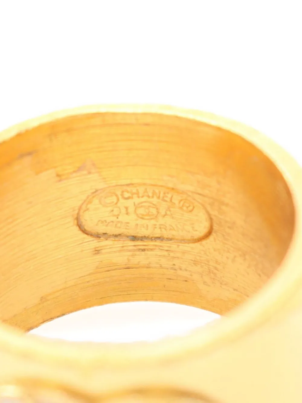 Pre-owned Chanel 1986-1988 Coco Mark Ring In Gold