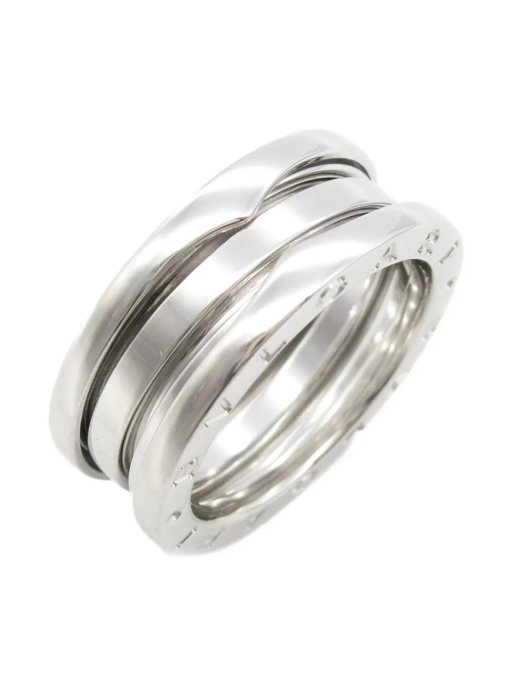Pre-owned Bvlgari 2010s 18k White Gold B-zero1 Ring In Silver
