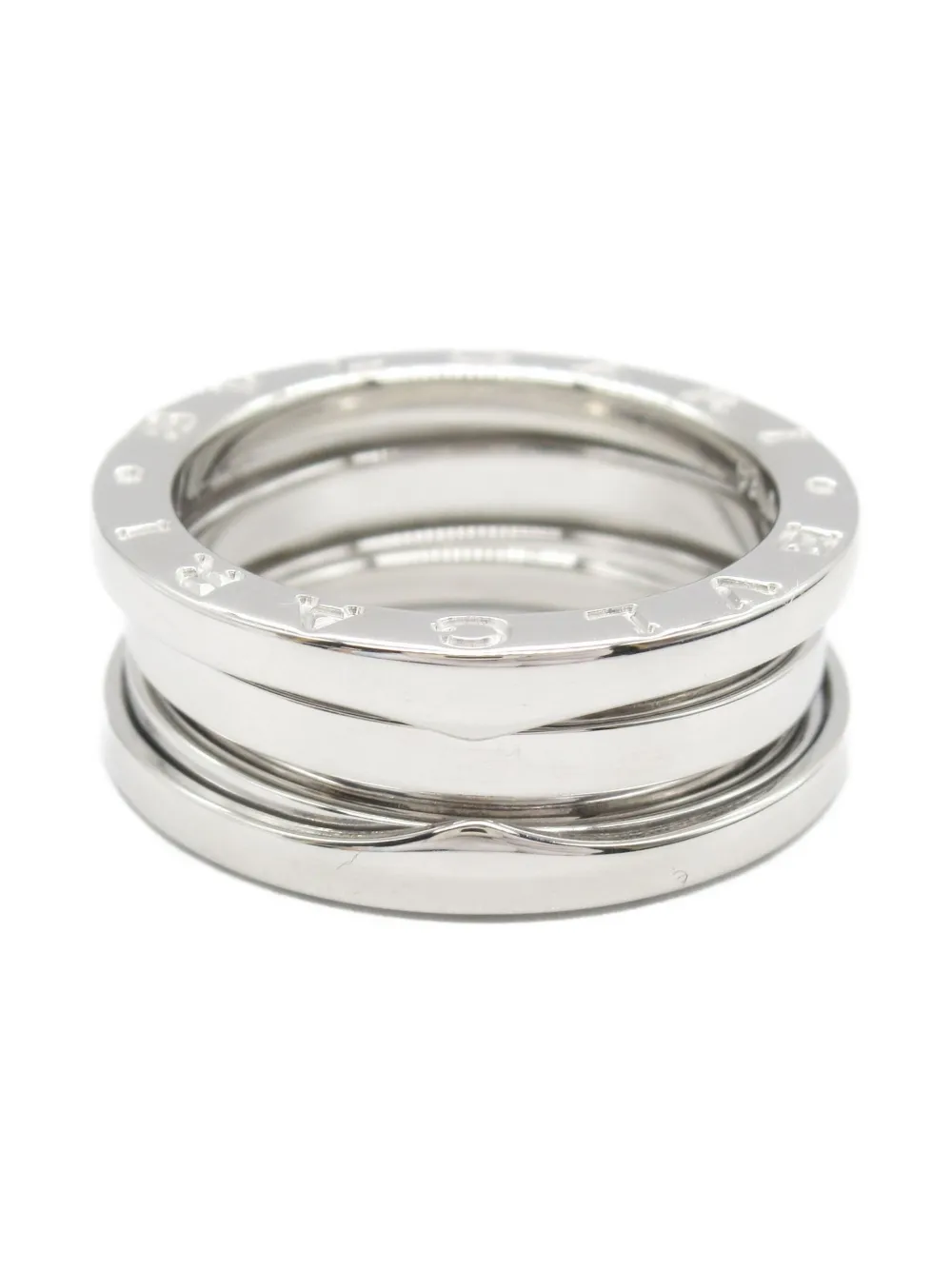 Pre-owned Bvlgari 2010s 18k White Gold B-zero1 Ring In Silver