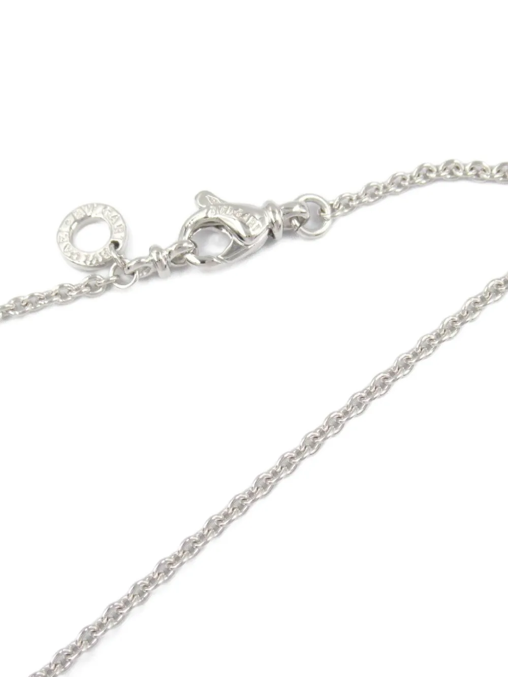 Pre-owned Bvlgari 18k White Gold Diamond Heart Necklace In Silver