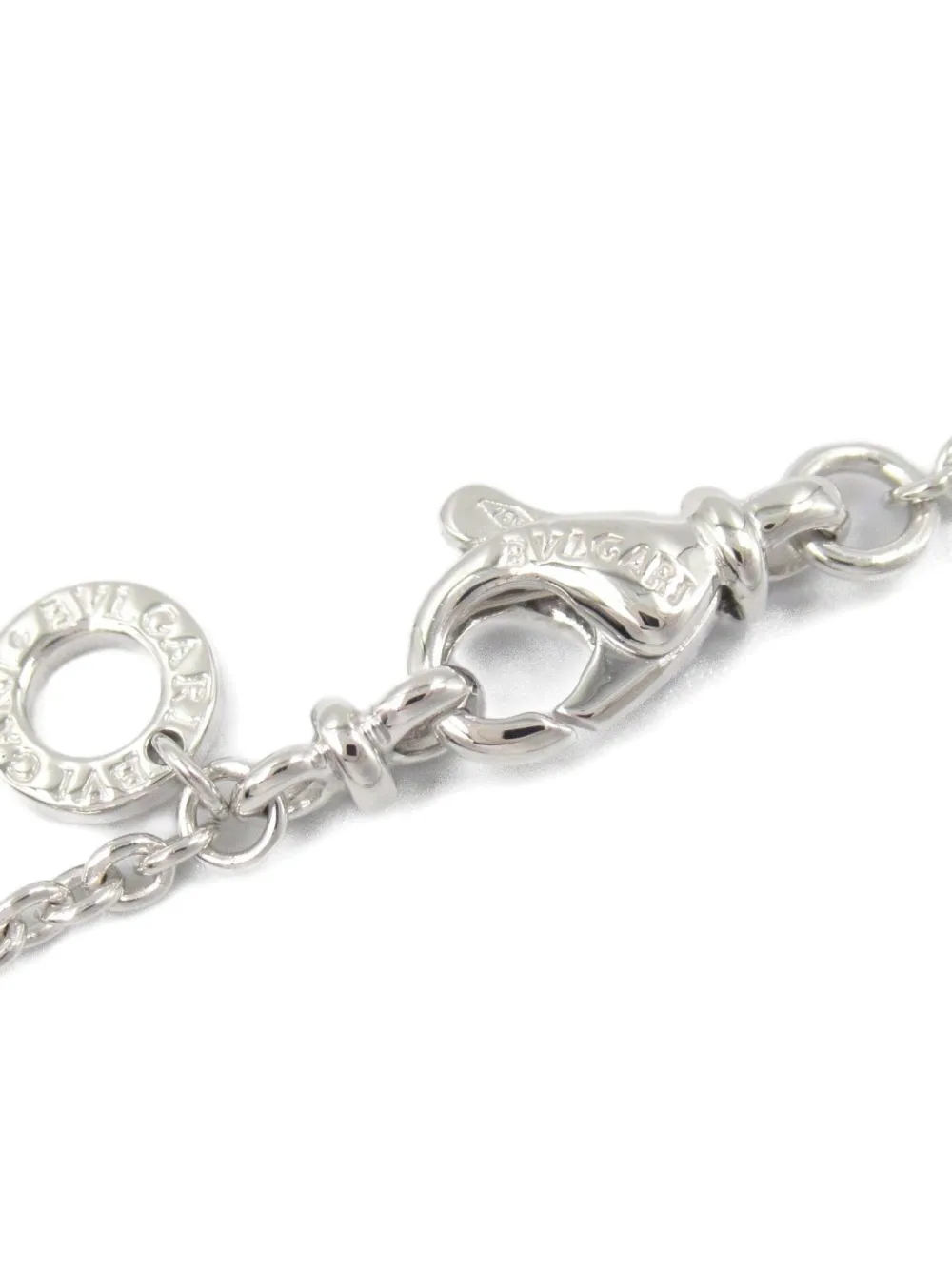 Pre-owned Bvlgari 18k White Gold Diamond Heart Necklace In Silver