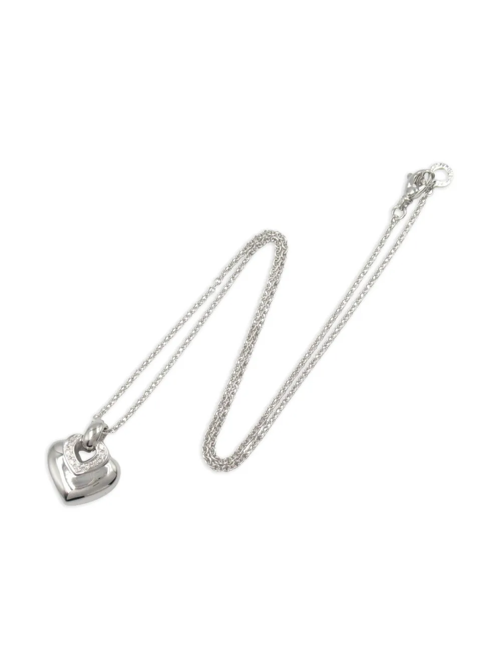 Bvlgari Pre-Owned 18K white gold diamond heart necklace | Silver | Image 1
