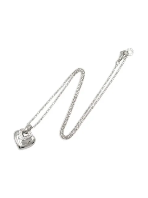 Bvlgari Pre-Owned 18K white gold diamond heart necklace