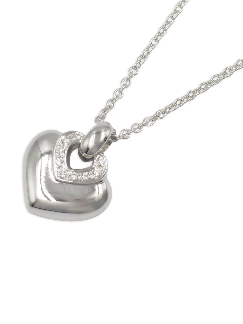 Bvlgari Pre-Owned 18K white gold diamond heart necklace | Image 2