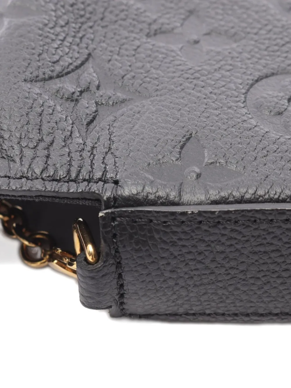 Pre-owned Louis Vuitton 2019 Monogram Empreinte Chain Wallet In Black