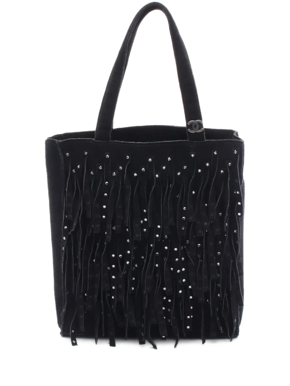 2000s Rhinestone Fringe suede handbag