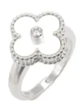 Van Cleef & Arpels Vintage 2010s 18K white gold Vintage Alhambra diamond ring - Silver