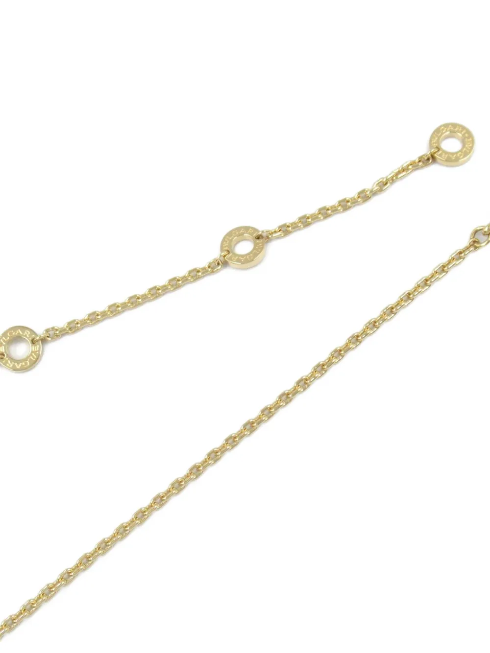 Pre-owned Bvlgari 2010s 18k Yellow Gold B.zero1 Lock Diamond Necklace