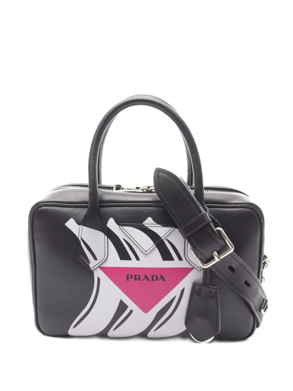 2000s Banana Print Leather Handbag