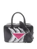 Prada Pre-Owned 2000s Banana Print Leather Handbag - Black