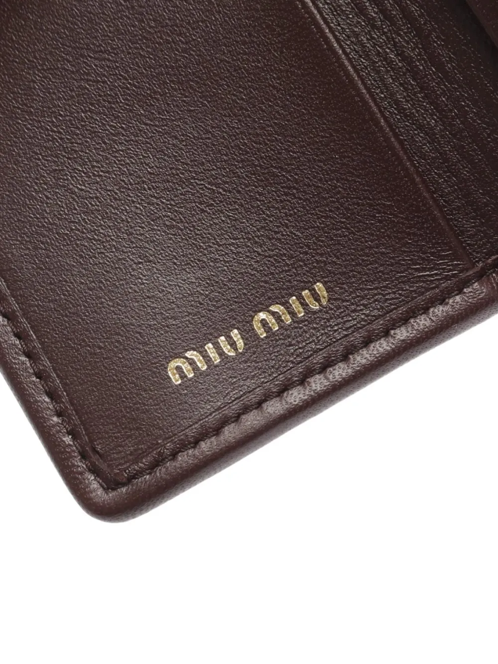 Pre-owned Miu Miu 2020s Matelasse Leather Key Case In Brown