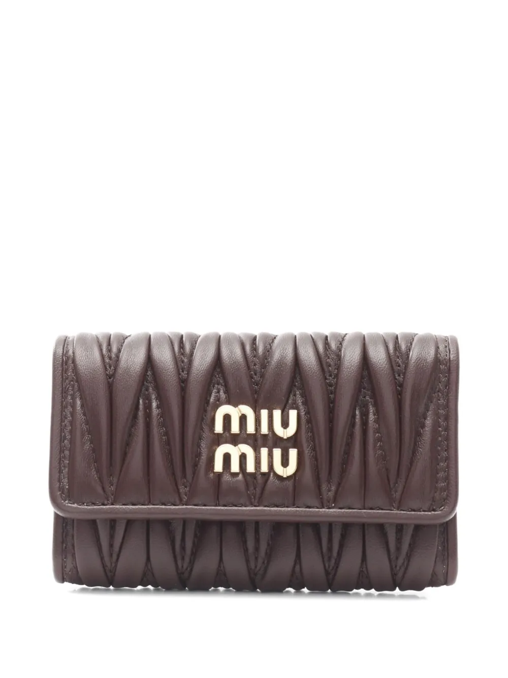 Miu Miu Pre-Owned 2020s matelasse leather key case | Brown | Image 1