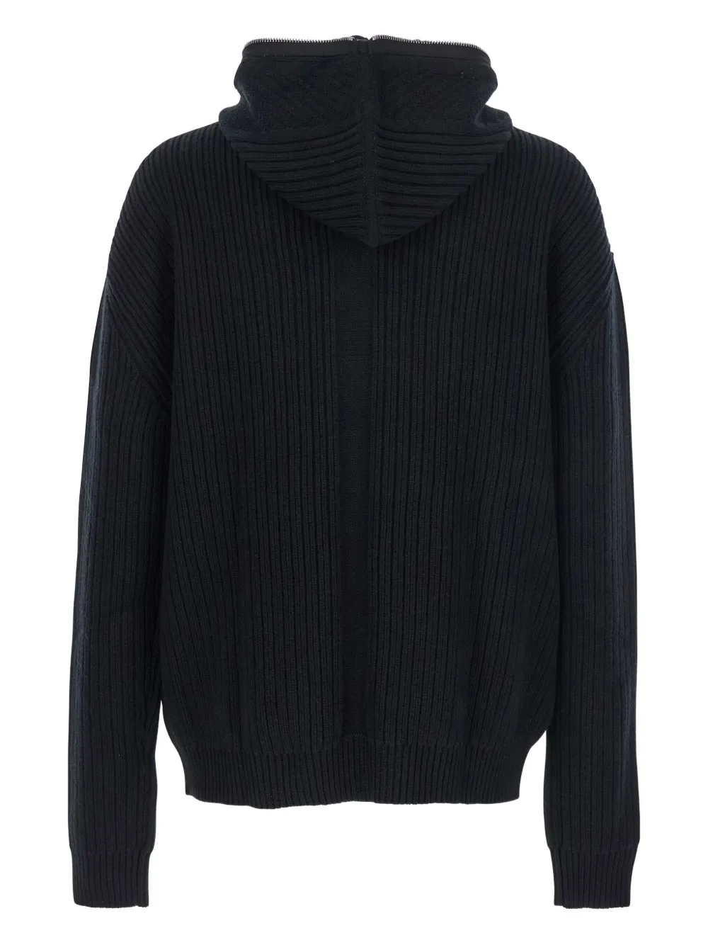 Rick Owens Geribbelde hoodie met rits Zwart