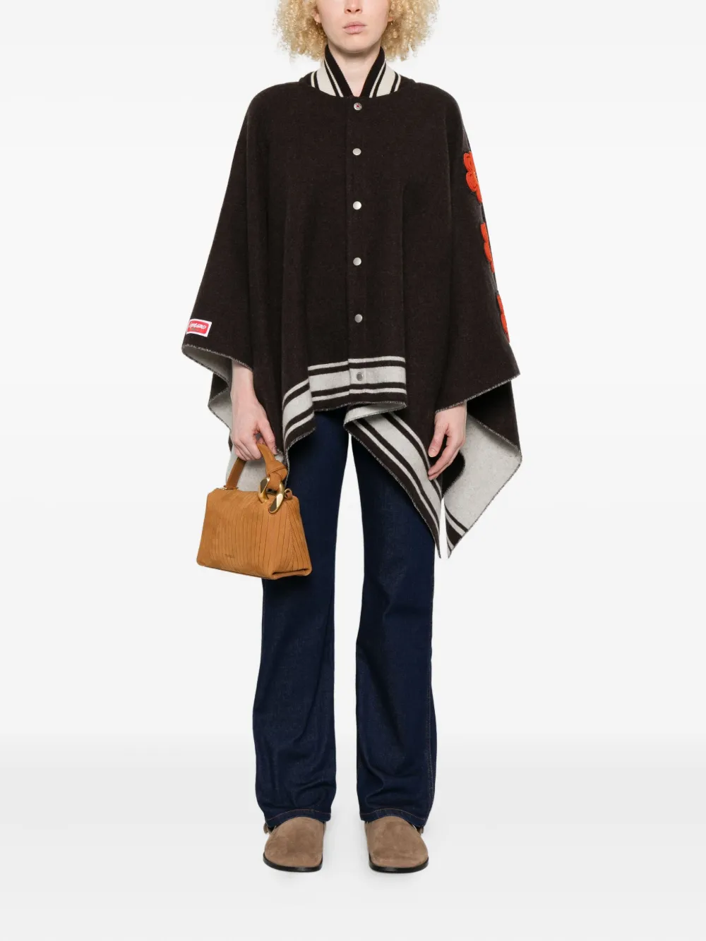Kenzo x Futura 2000 poncho van wolblend Grijs