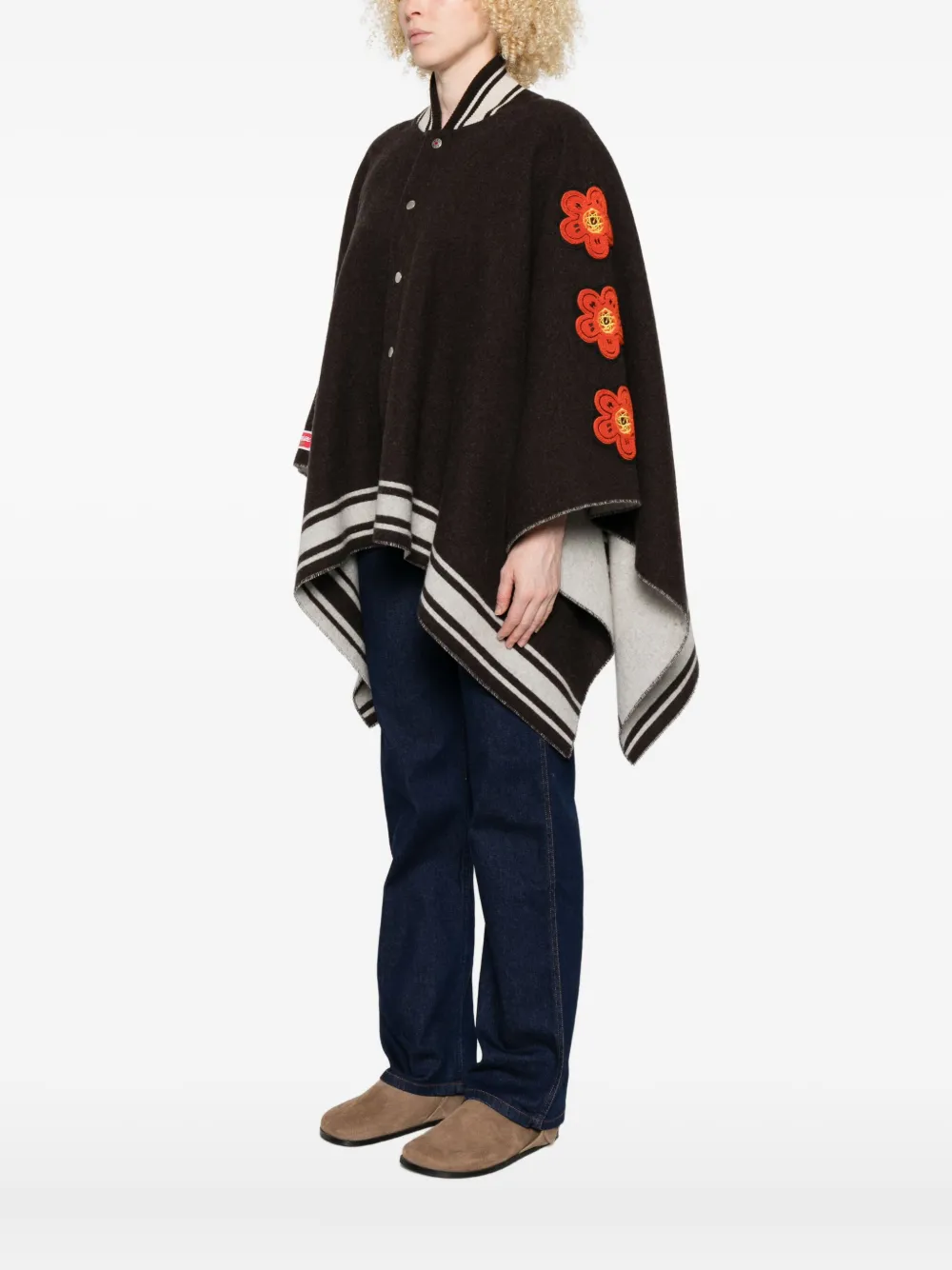 Kenzo x Futura 2000 poncho van wolblend Grijs