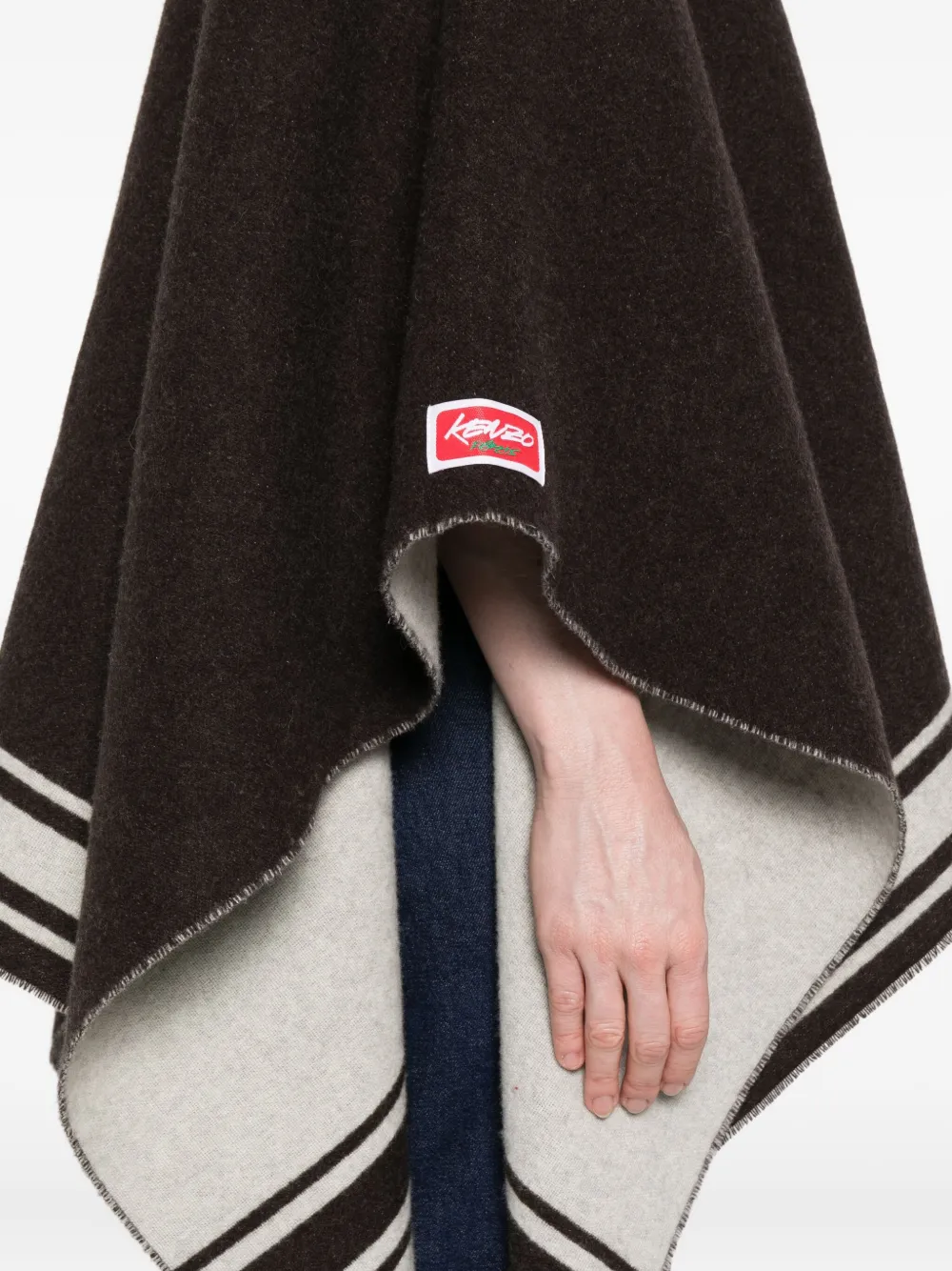 Kenzo x Futura 2000 poncho van wolblend Grijs