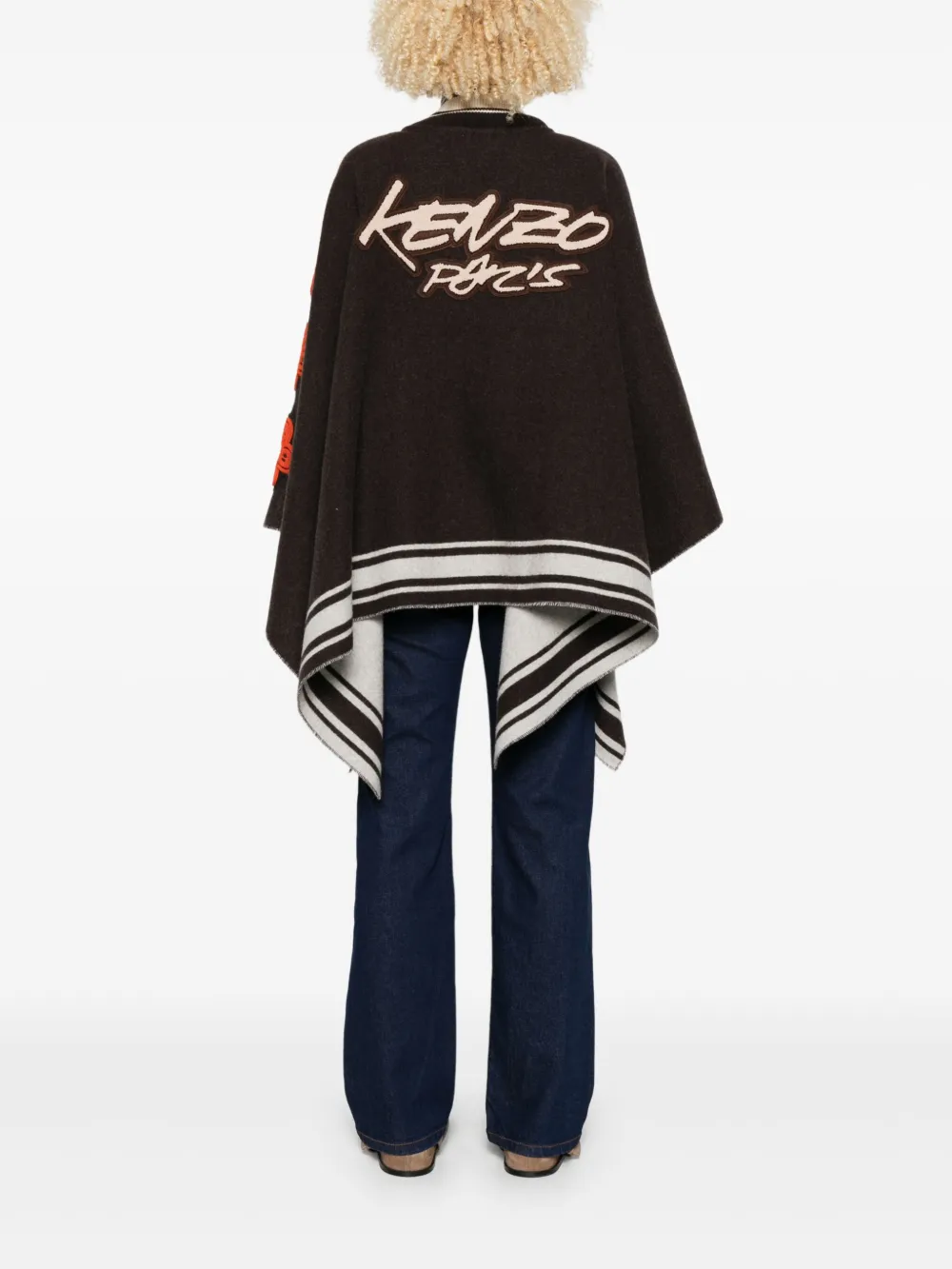 Kenzo x Futura 2000 poncho van wolblend Grijs