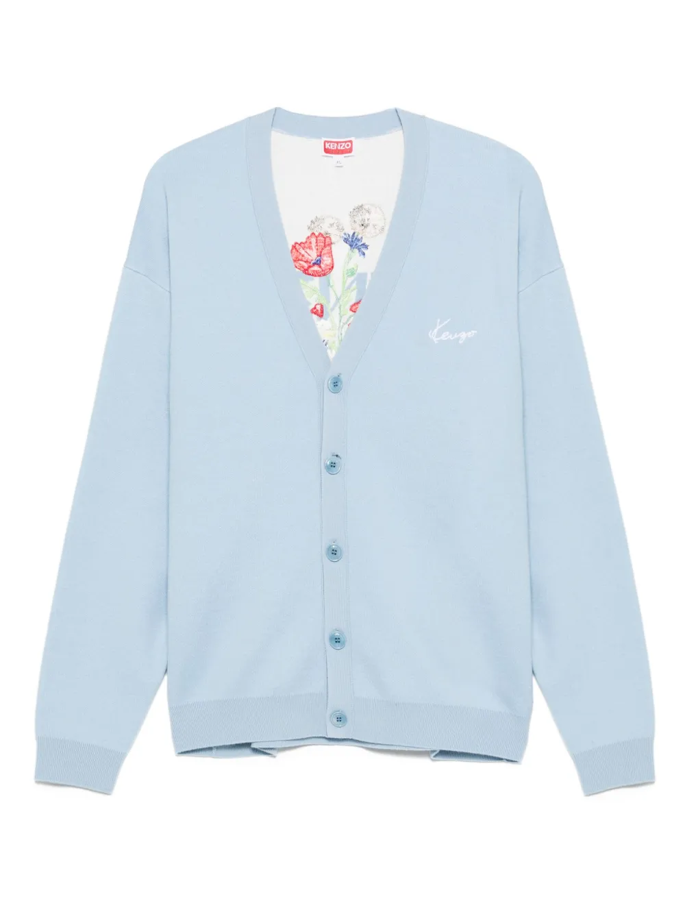 Kenzo Hoodie van katoenblend met borduurwerk Blauw