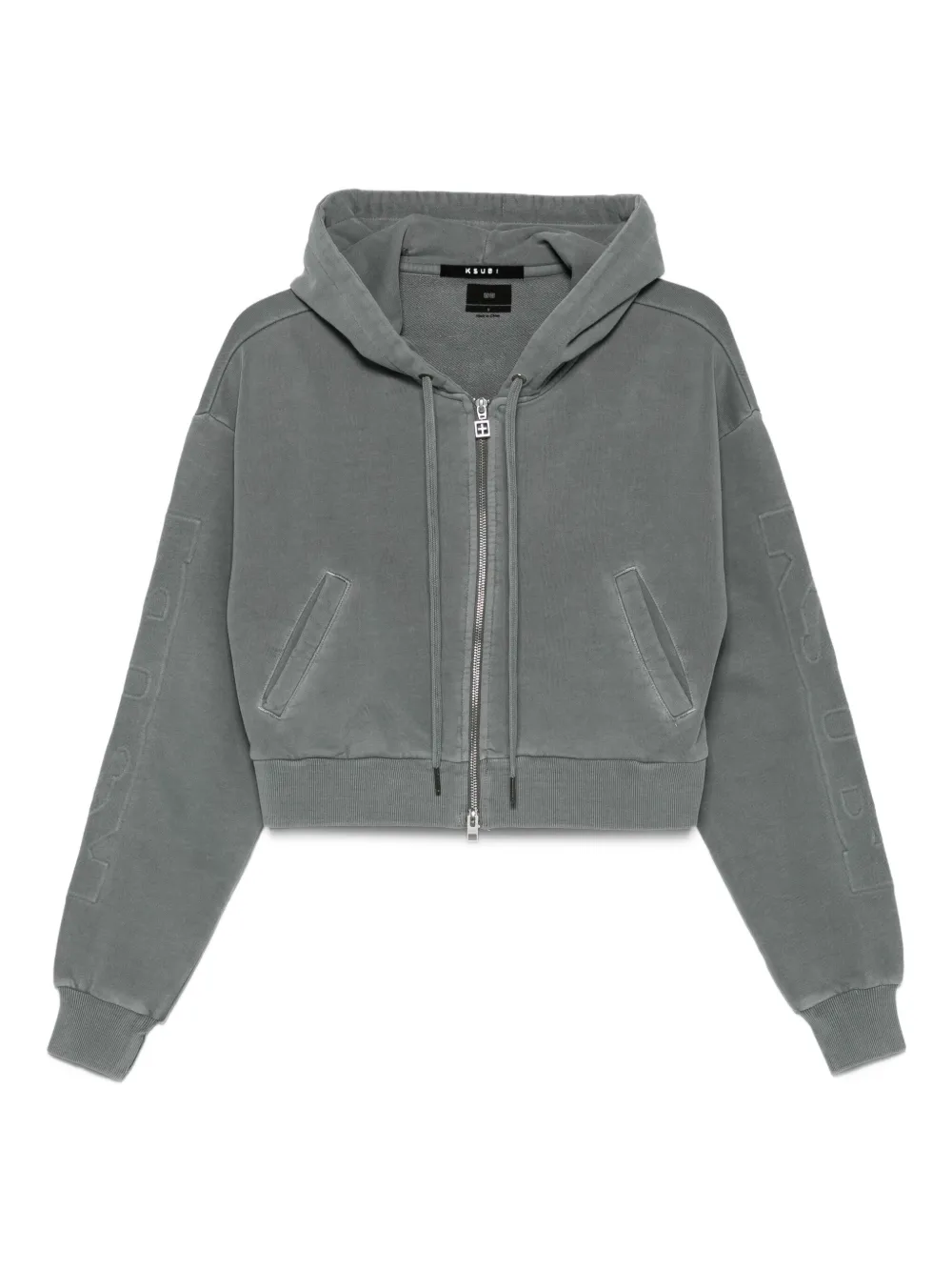 Ksubi Zip-front Logo Hoodie In Gray