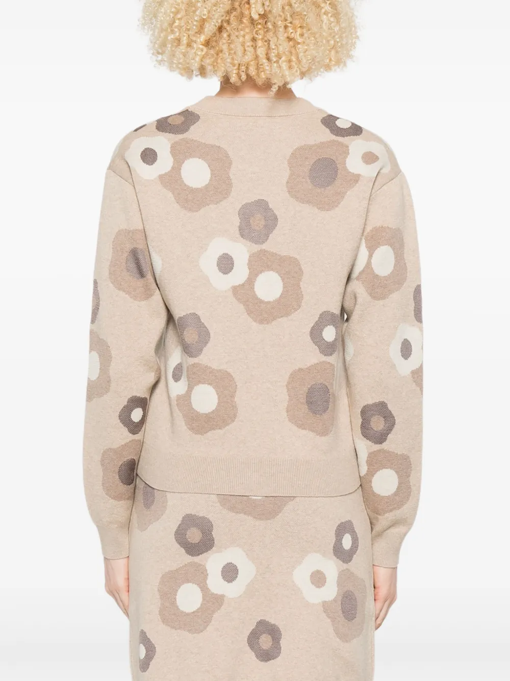 Kenzo Vest met bloemenprint en knopen Beige