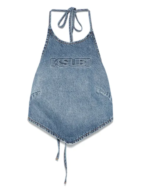 Ksubi Bolt tie-neck denim top