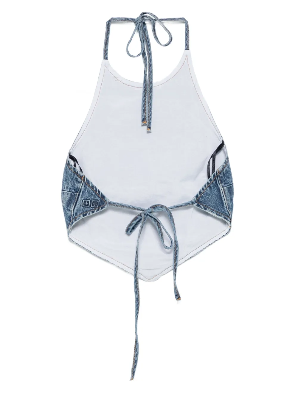 Ksubi Bolt tie-neck denim top - Blauw
