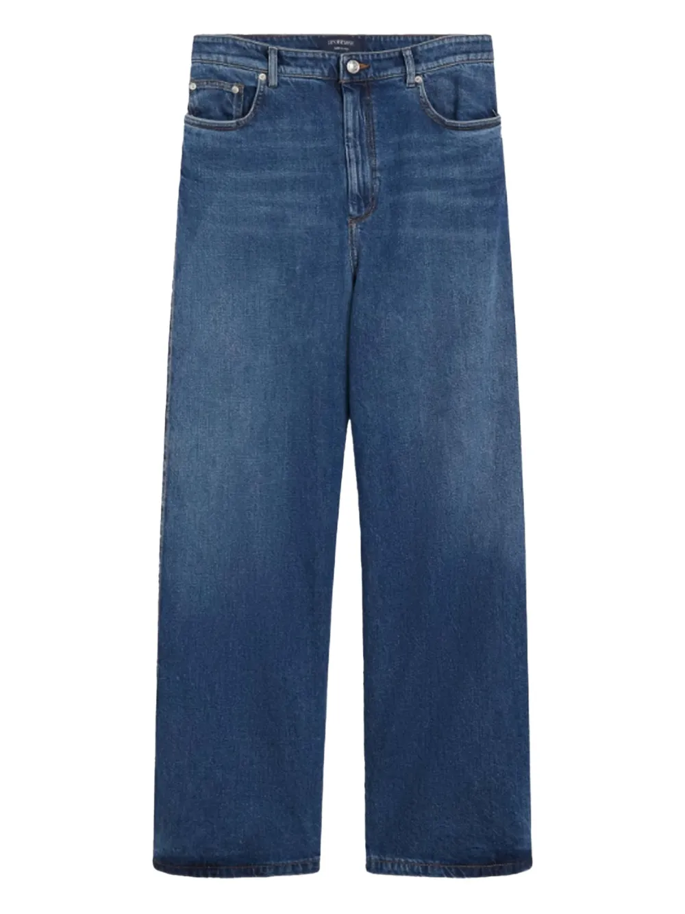 Sportmax Jeans met wijde pijpen en zijsplit Blauw