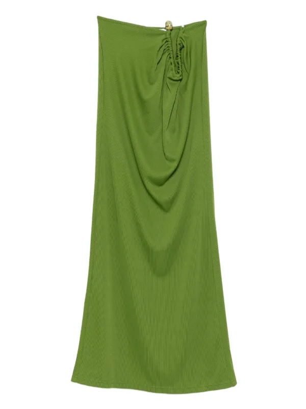 Christopher Esber Ribbed Gathered-effect Skirt in Green
