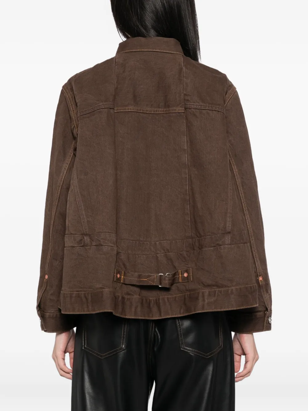 sacai Katoenen spijkerjack Bruin