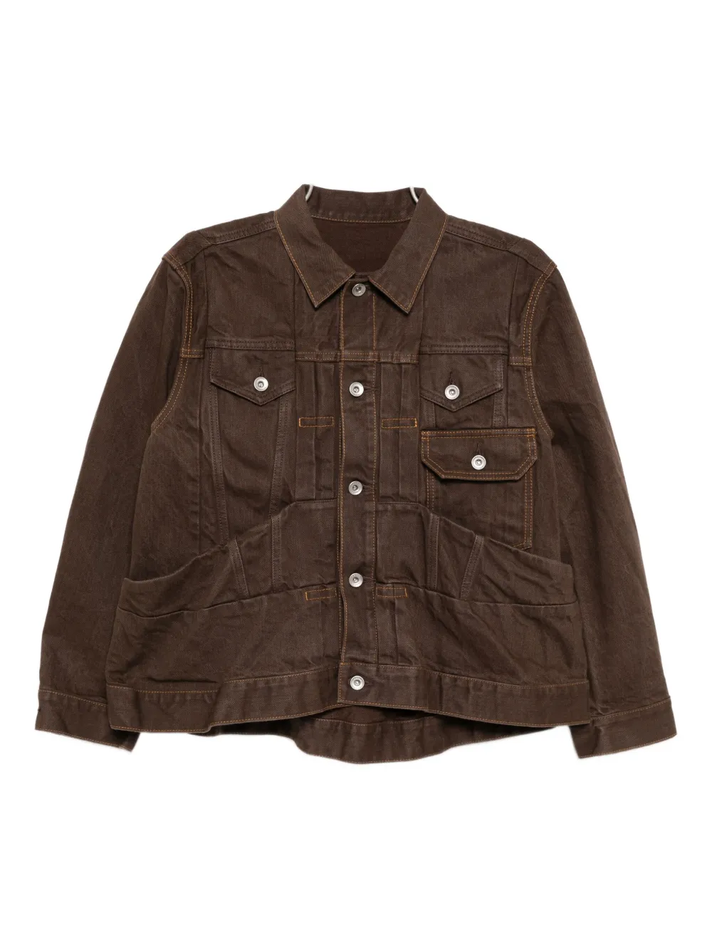 Sacai Katoenen spijkerjack Bruin