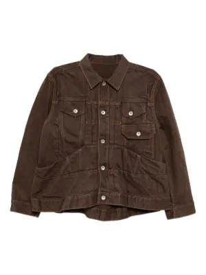Sacai レイヤード デニムジャケット | ブラック | FARFETCH JP