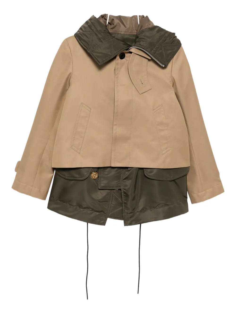 Sacai Gelaagd jack Beige
