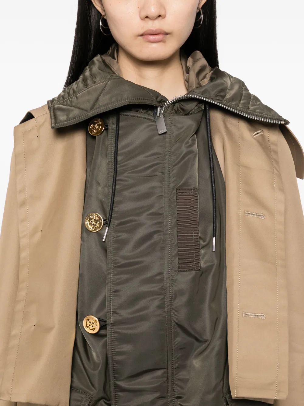 sacai Gelaagd jack Beige