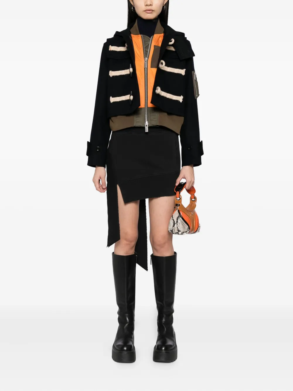 sacai Wollen jack Blauw