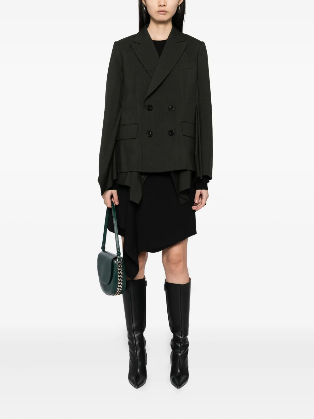 sacai wool blazer Groen