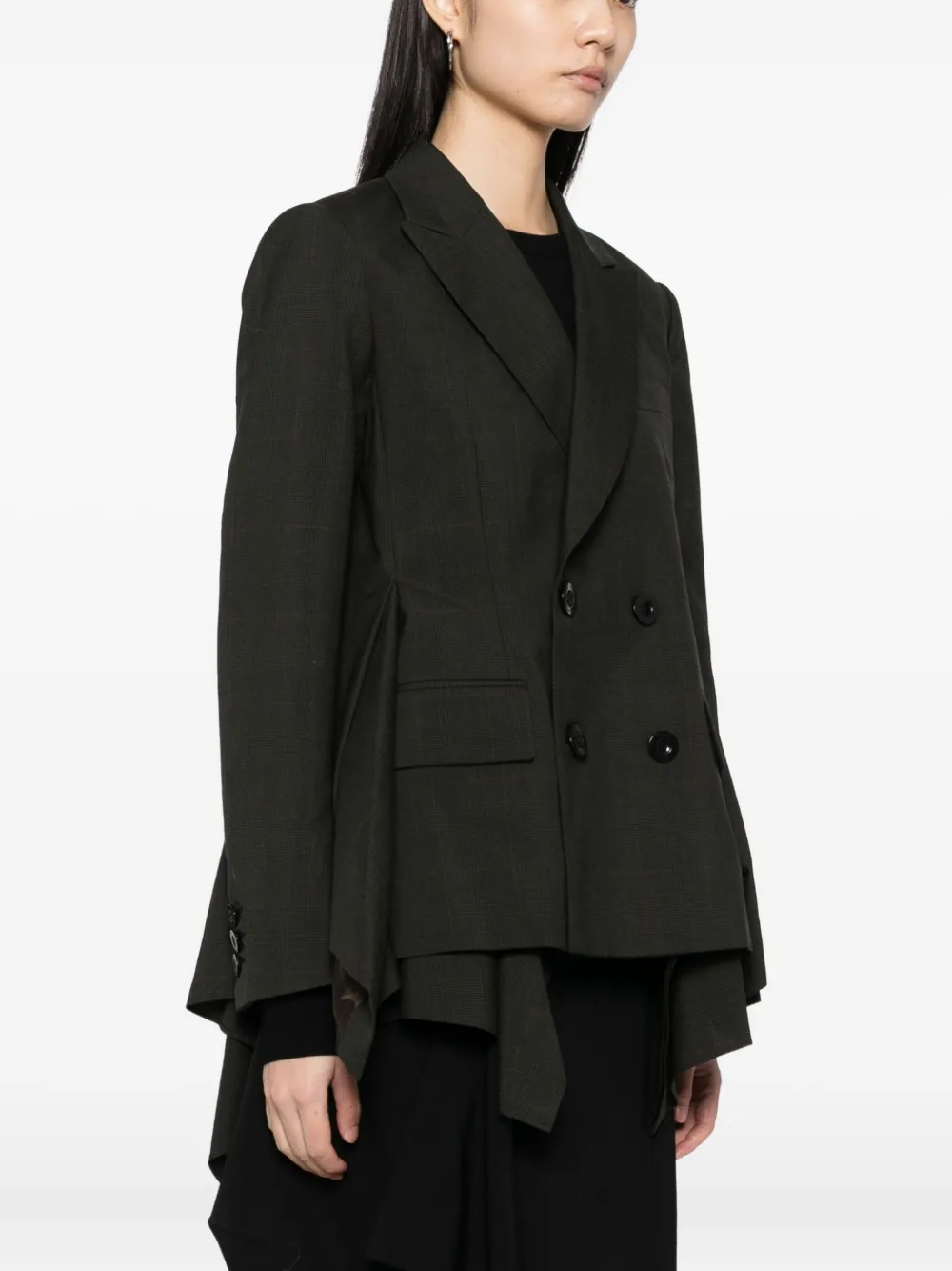 sacai wool blazer Groen