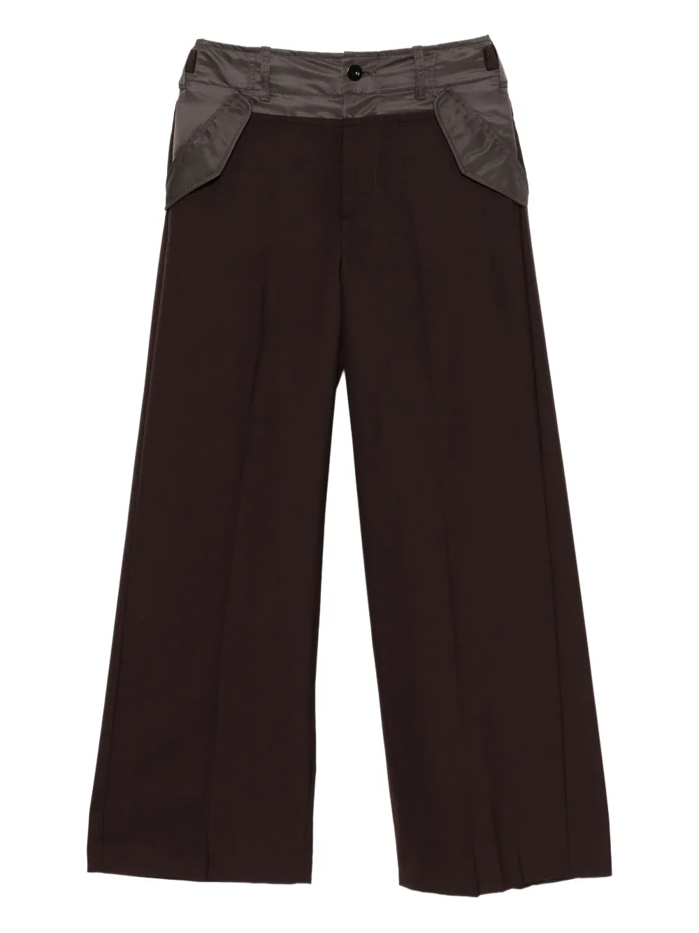 Sacai Contrast broek met tailleband Bruin