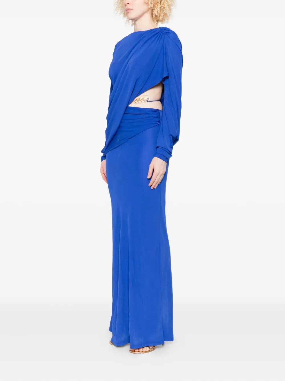 Christopher Esber Encased Nature gedrapeerde asymmetrische jurk Blauw