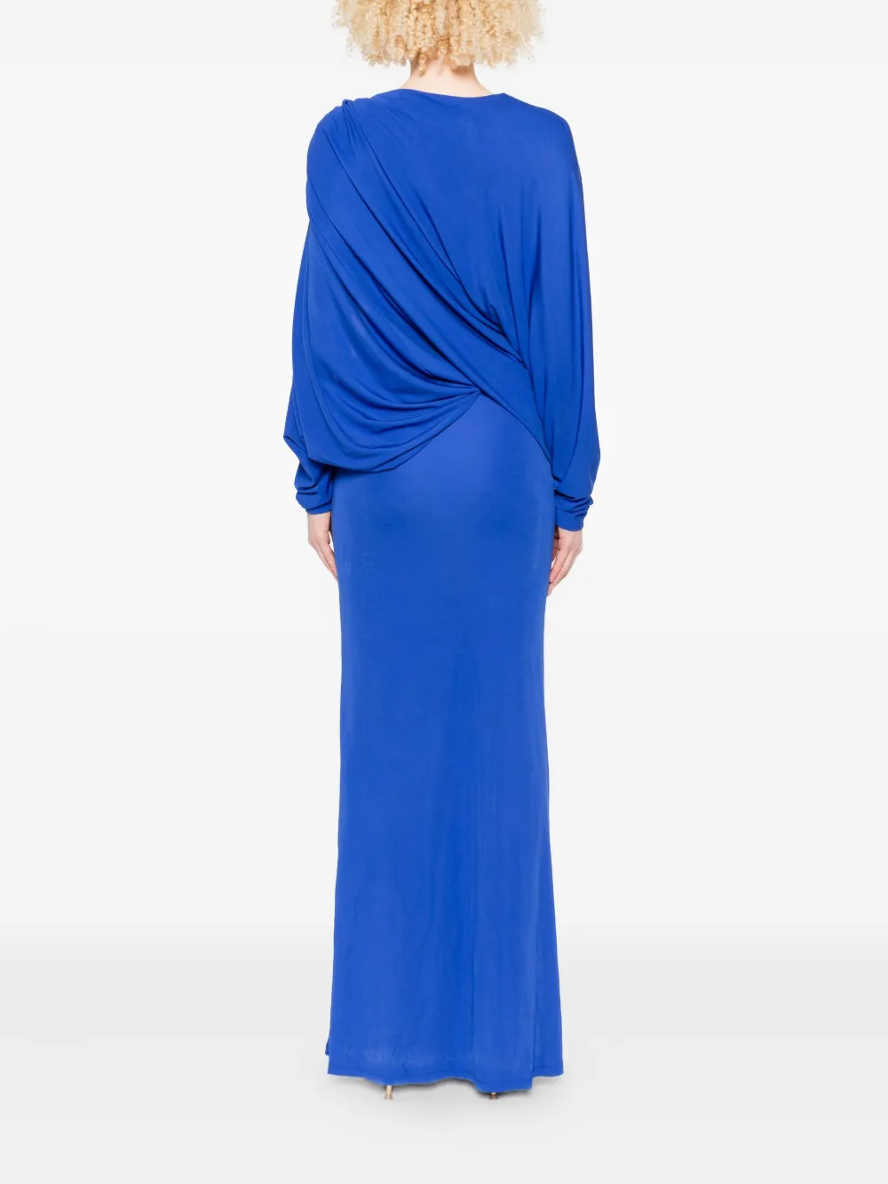 Christopher Esber Encased Nature gedrapeerde asymmetrische jurk Blauw